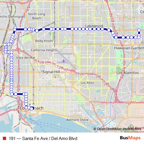 191 bus Line Map