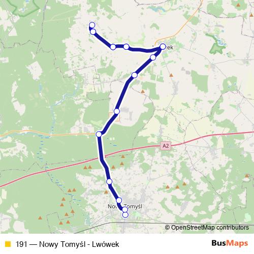 191 bus Line Map