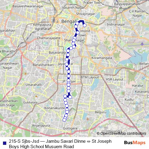 215-S Sjbs-Jsd bus Line Map