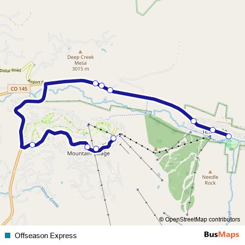Offseason Express bus Line Map