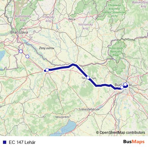 EC 147 Lehár rail Line Map