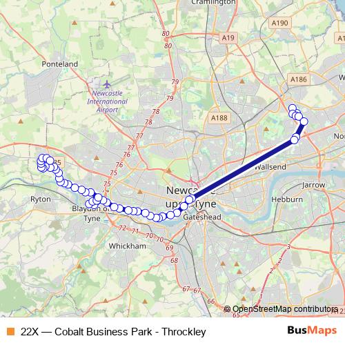 22X bus Line Map