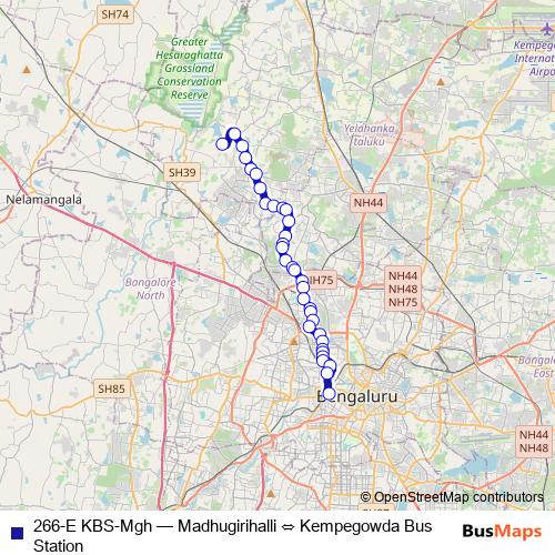 266-E KBS-Mgh bus Line Map