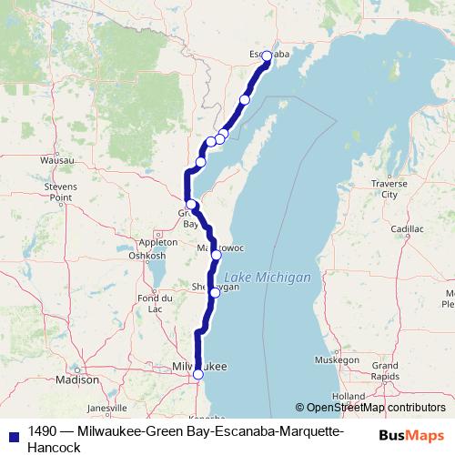 1490 bus Line Map