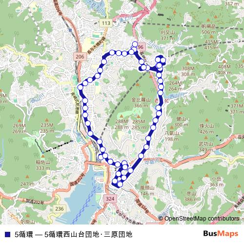5循環 bus Line Map