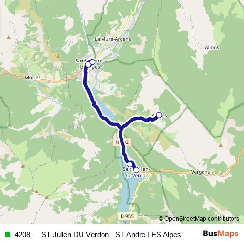 4208 bus Line Map