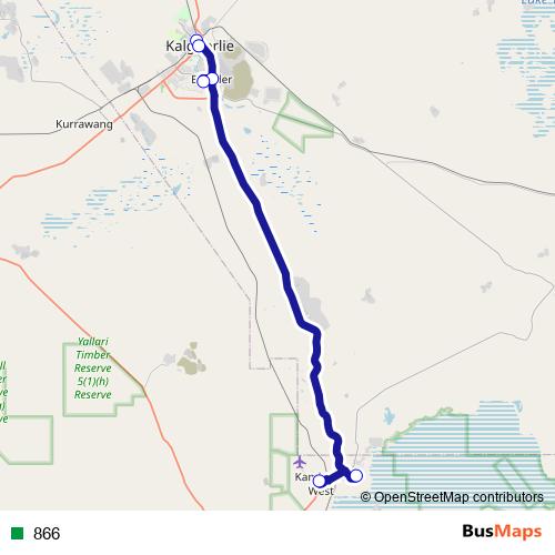 866 bus Line Map