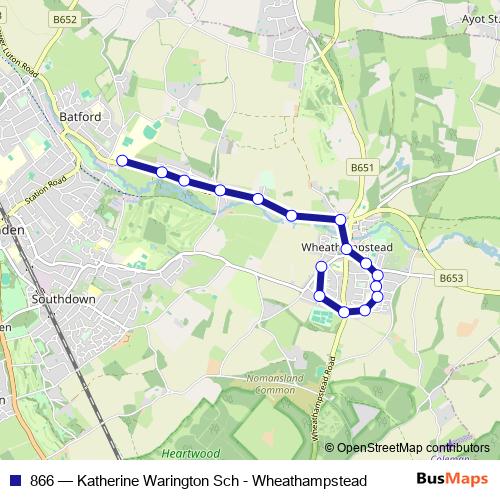 866 bus Line Map