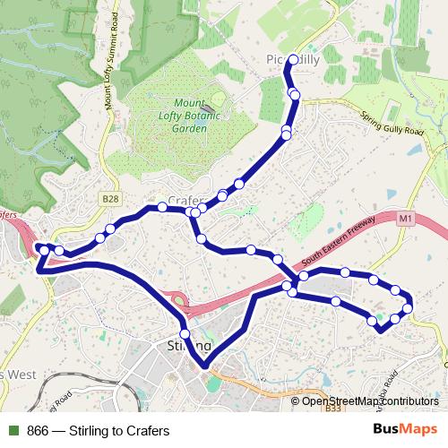 866 bus Line Map