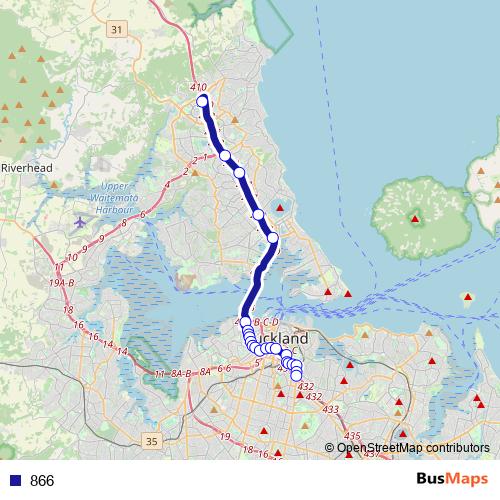866 bus Line Map