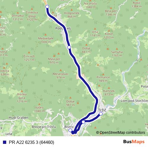 PR A22 6235 3 (64460) bus Line Map
