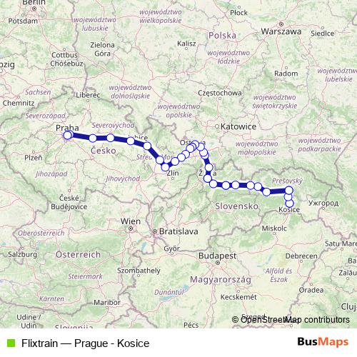 Flixtrain rail Line Map