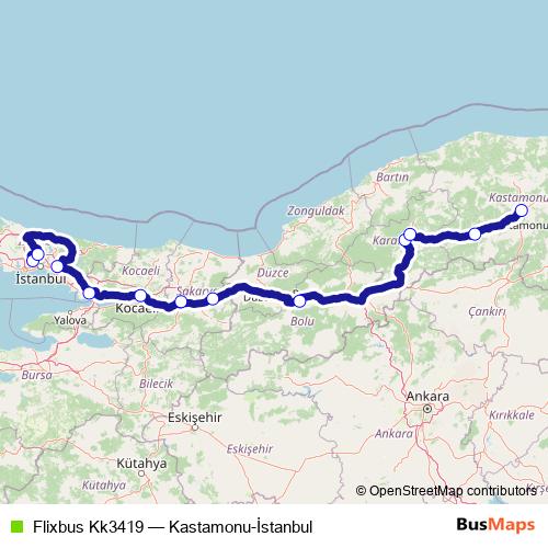Flixbus Kk3419 bus Line Map