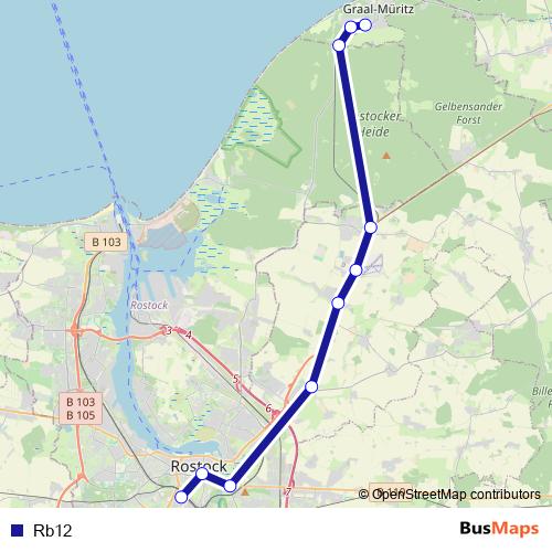 Rb12 bus Line Map