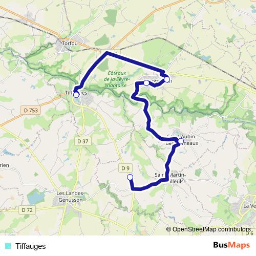 Tiffauges bus Line Map