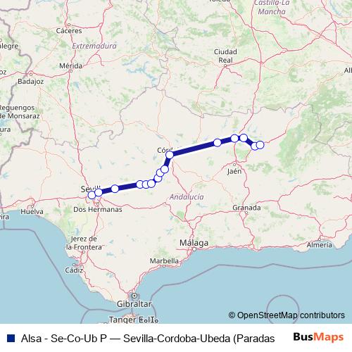 Alsa - Se-Co-Ub P bus Line Map