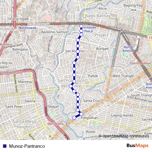 Munoz-Pantranco bus Line Map
