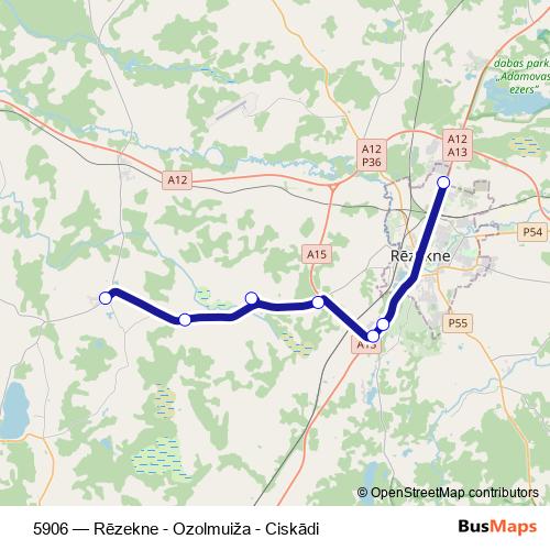 5906 bus Line Map