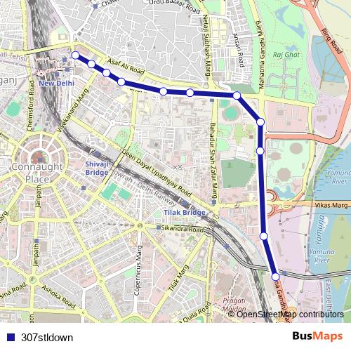 307stldown bus Line Map