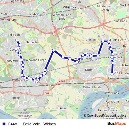 C44A bus Line Map