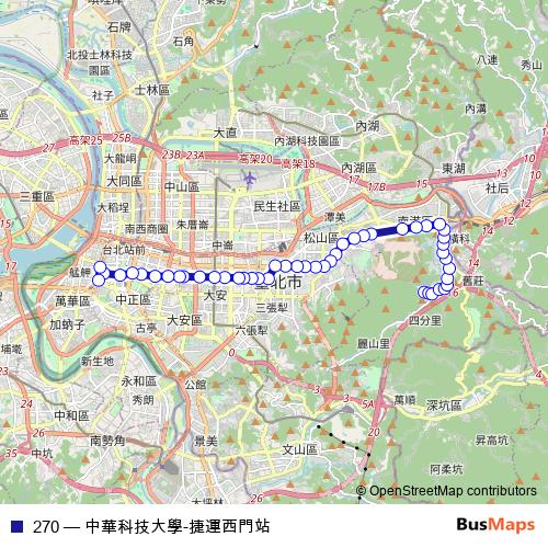 270 bus Line Map