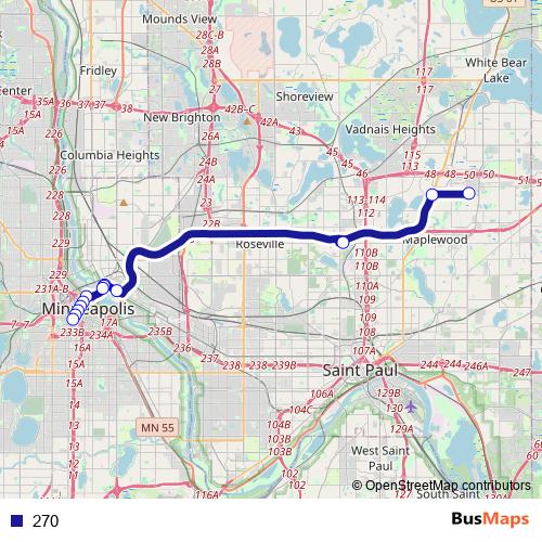270 bus Line Map