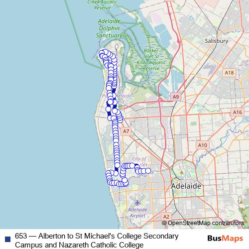 653 bus Line Map