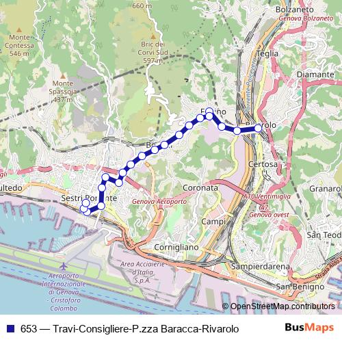 653 bus Line Map