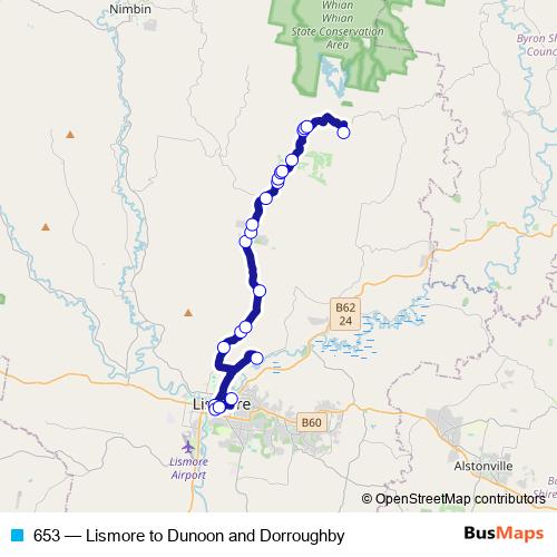 653 bus Line Map