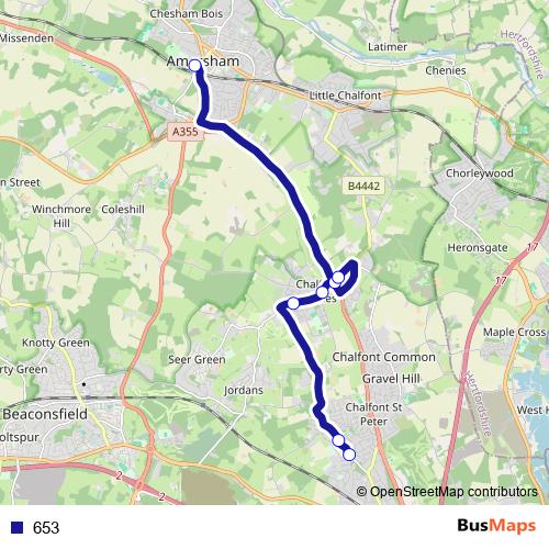 653 bus Line Map