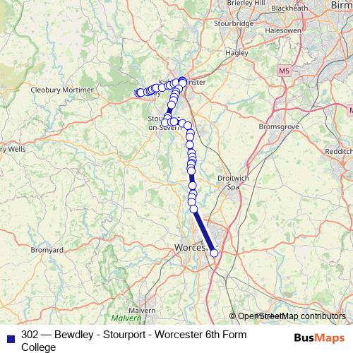 302 bus Line Map