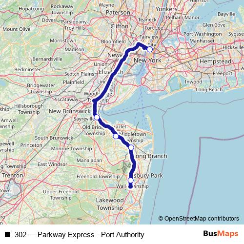 302 bus Line Map