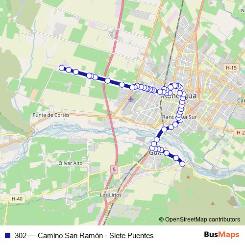 302 bus Line Map