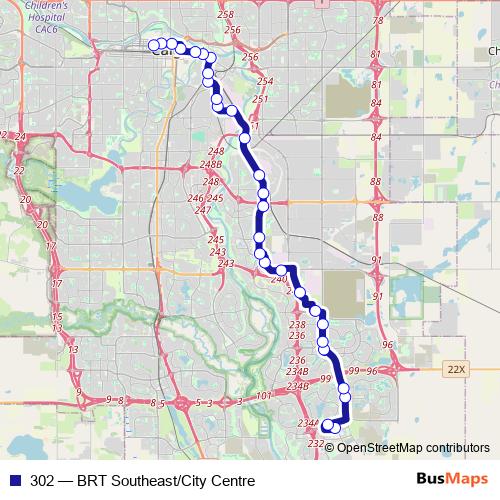 302 bus Line Map