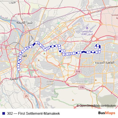 302 bus Line Map
