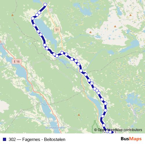 302 bus Line Map