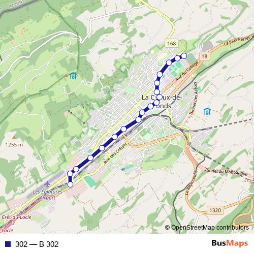 302 bus Line Map