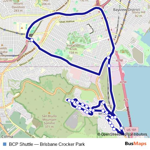 BCP Shuttle bus Line Map