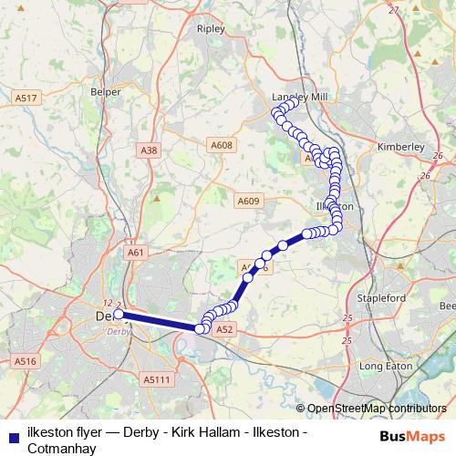 ilkeston flyer bus Line Map