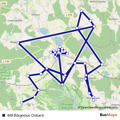 449 Bürgerbus Ostrach bus Line Map