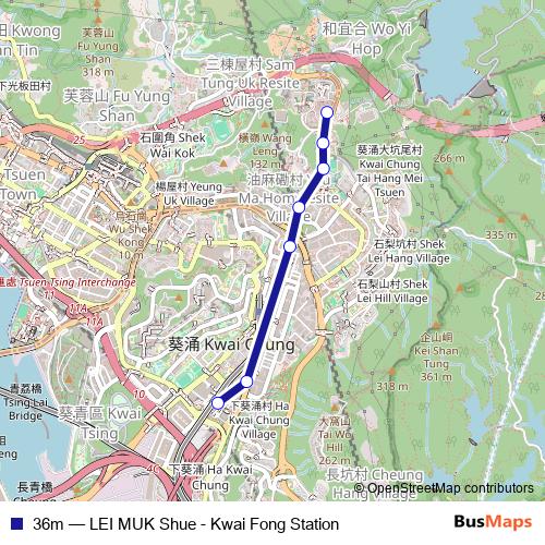 36m bus Line Map