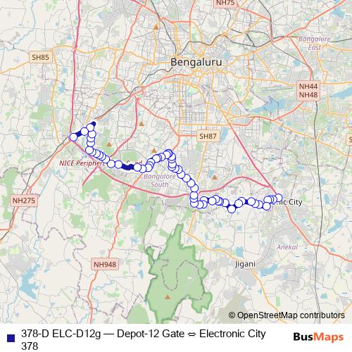 378-D ELC-D12g bus Line Map