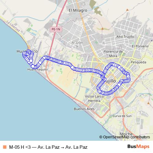 M-05 H <3 bus Line Map