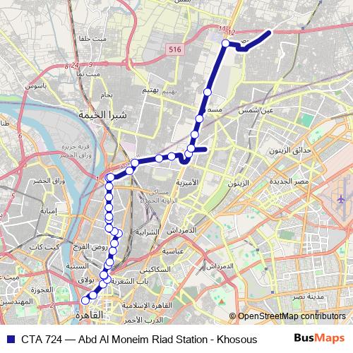 CTA 724 bus Line Map