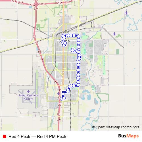 Red 4 Peak bus Line Map