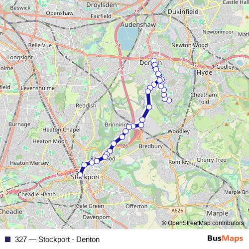 327 bus Line Map