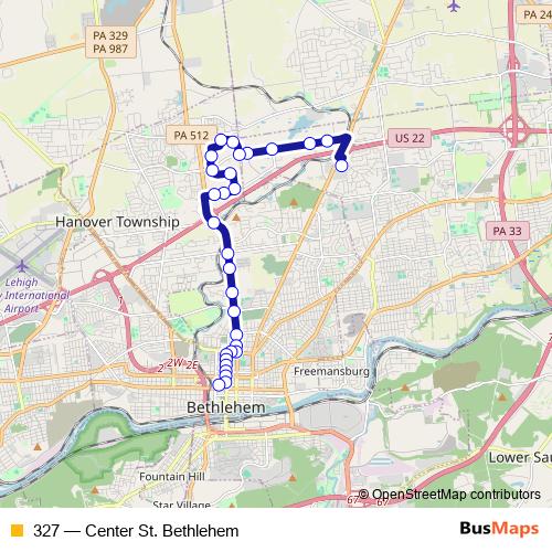 327 bus Line Map