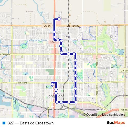 327 bus Line Map