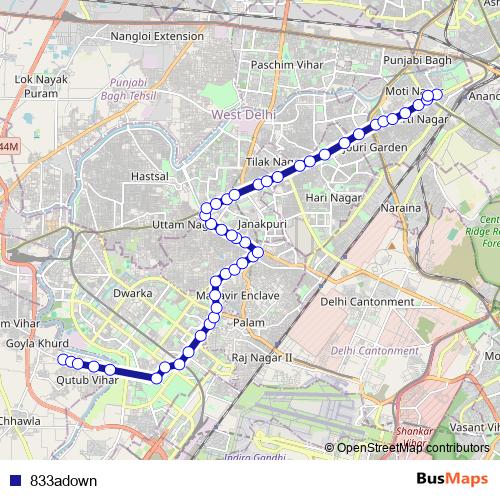 833adown bus Line Map