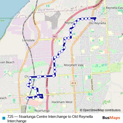 725 bus Line Map